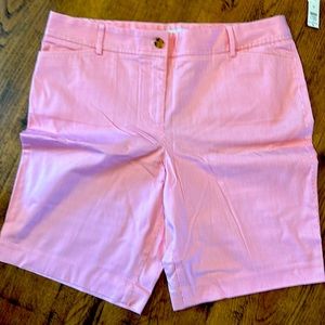 Talbots pink and white striped shorts